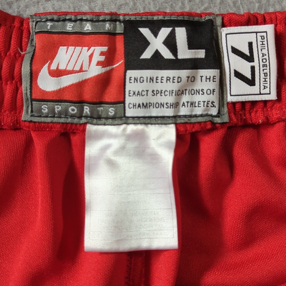 Nike Philadelphia 76ers Warm Up Pants Mens XL Red NBA Breakaway Stars Vintage - Picture 2 of 12